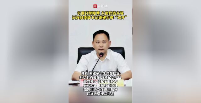 辰溪县委原书记谢建军被"双开"