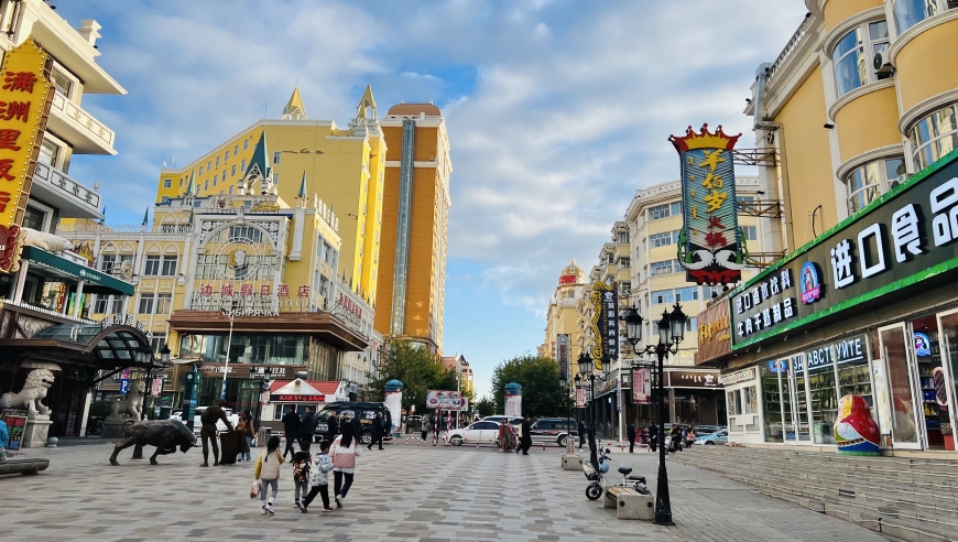 满洲里最繁华的商业街,有人说这是国内最具异域风情的地方