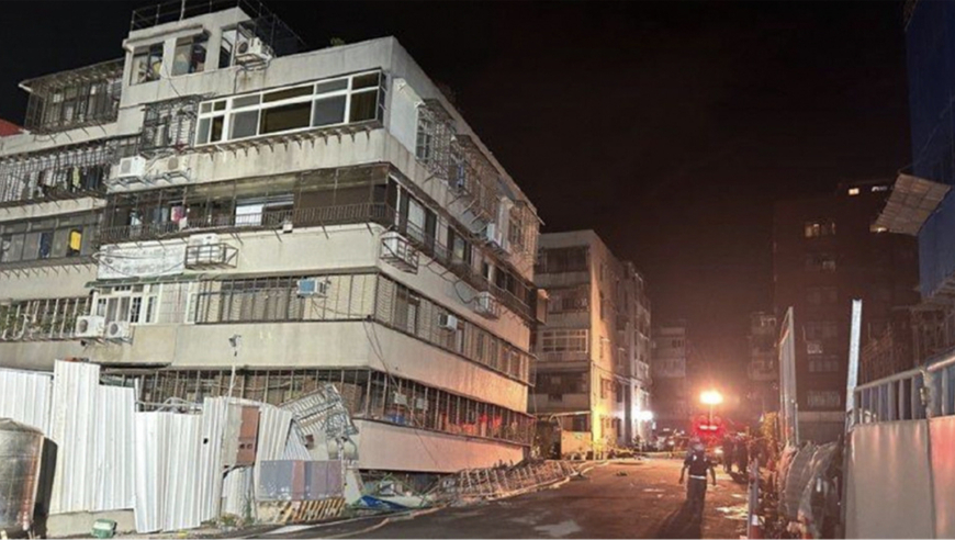 台北多栋大楼倾斜,巨响后一栋楼下沉数米,建设公司承认施工不慎