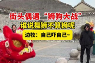 街头偶遇“狮狗大战”，谁说舞狮不算狮呢，边牧：自己吓自己~_腾讯新闻