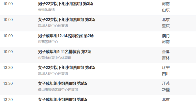 11月11日十五运会赛事安排表！附直播入口_腾讯新闻