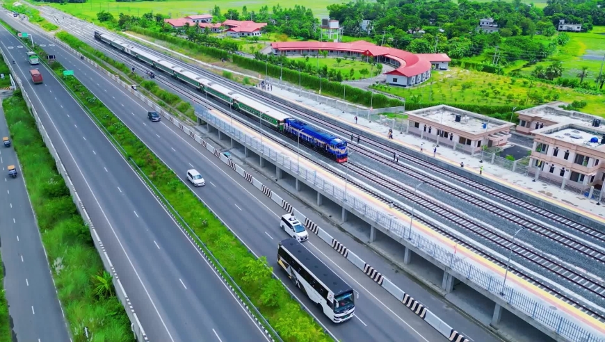 设计时速首次破百,孟加拉国帕德玛大桥铁路连接线先通段通车