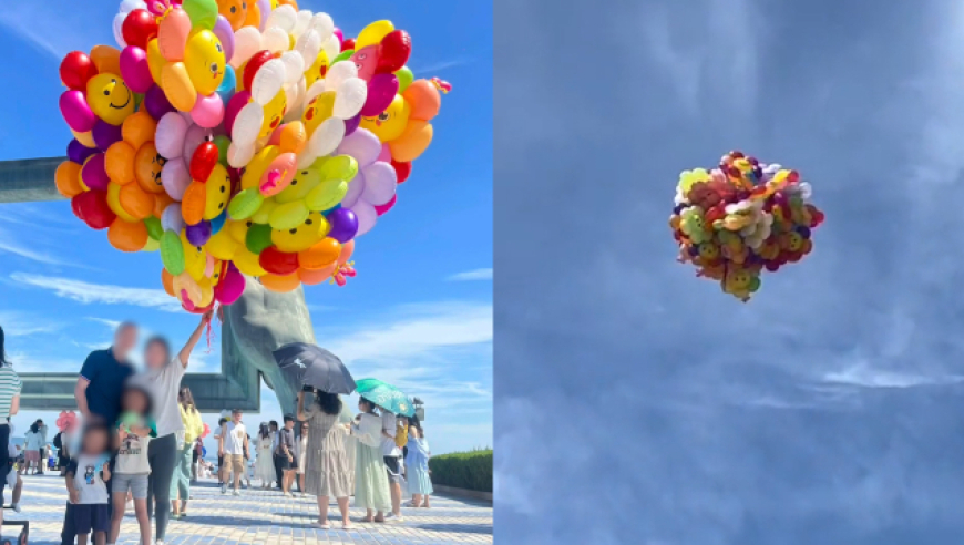 本地人花10元租气球在网红打卡点拍照,结果意外放飞,最后赔偿500元