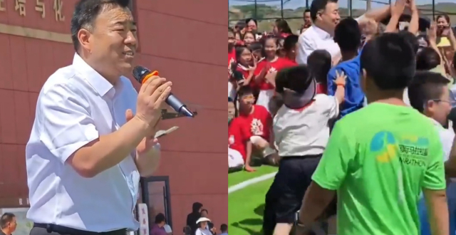 校长穿正装秀一字马嗨爆全场，你见过会整活的老师吗？你们老师有哪些绝活？_腾讯新闻