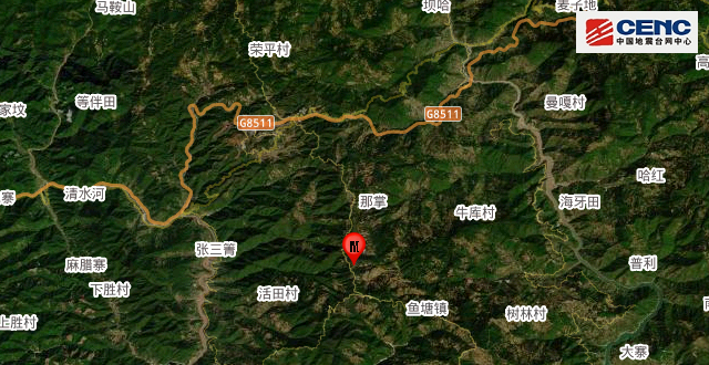 云南墨江县发生3.3级地震