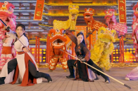 广东醒狮表演绝活《采青》，与武林高手默契配合，全程高能观众尖叫不断_腾讯新闻