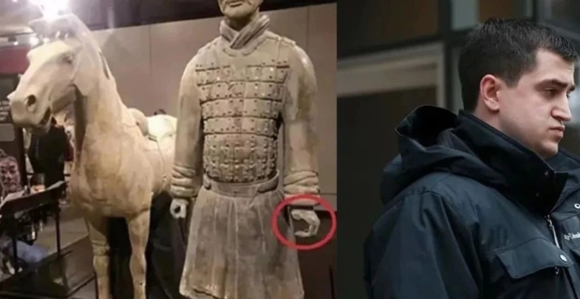 掰断兵马俑手指的美国男子，判了_腾讯新闻