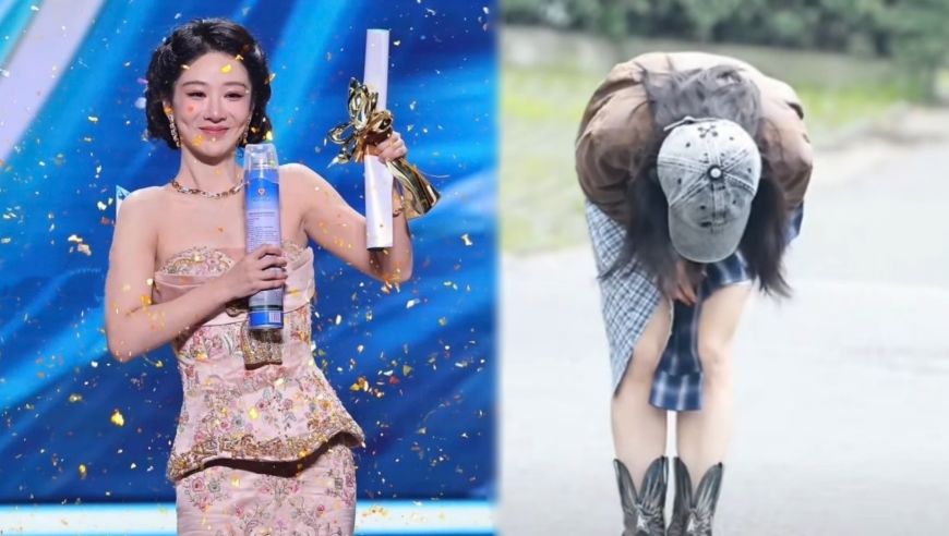 杨紫获“白玉兰视后”后首现身，在机场对粉丝多次鞠躬，一路小跑超开心
