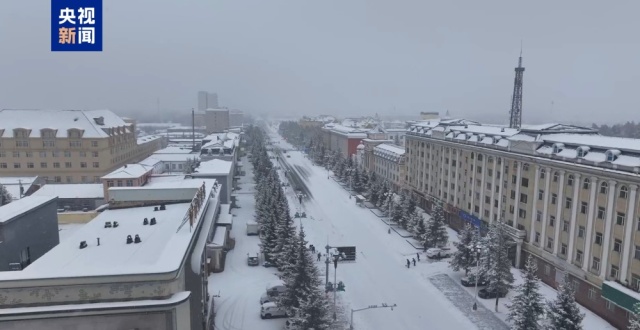 黑龙江大兴安岭暴雪积雪10厘米