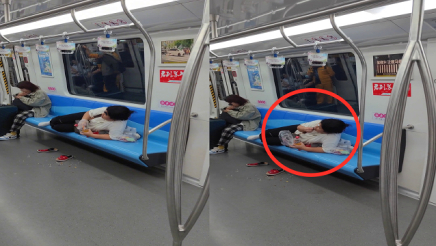 女子脱鞋躺在地铁坐椅上嗑瓜子,还把瓜子壳扔地上,地铁客服回应!