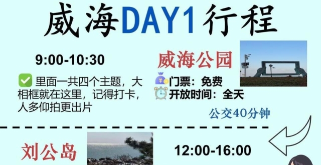 威海游玩路线，三天两晚旅行不绕路行程_腾讯新闻