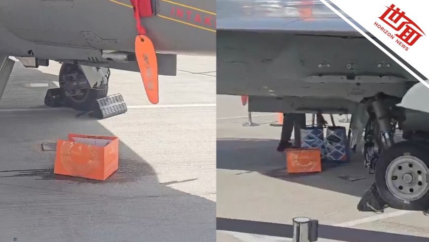 印度在迪拜航展尴尬一幕：“光辉”液体泄漏技术人员找来购物袋接