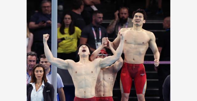 巴黎奥运会丨游泳——中国队获男子4x100米混合泳接力金牌_腾讯新闻