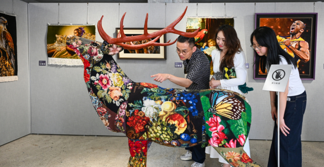 上海绒绣与波斯绣毯艺术首度“对话”，“同线异彩”的非遗艺术展开幕_腾讯新闻